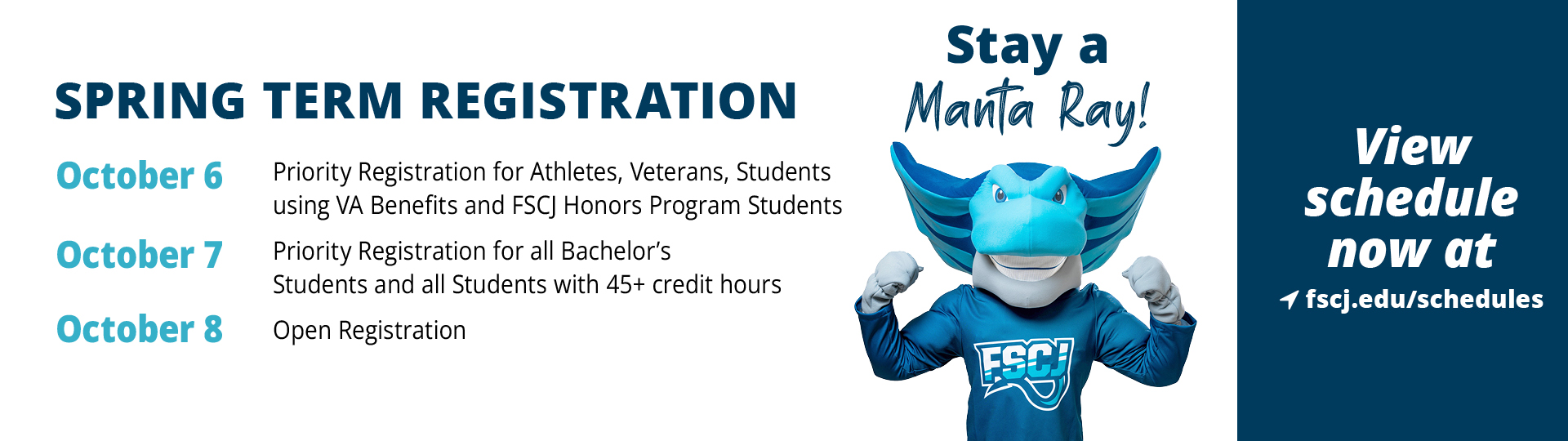 Spring Term open registration is October 8