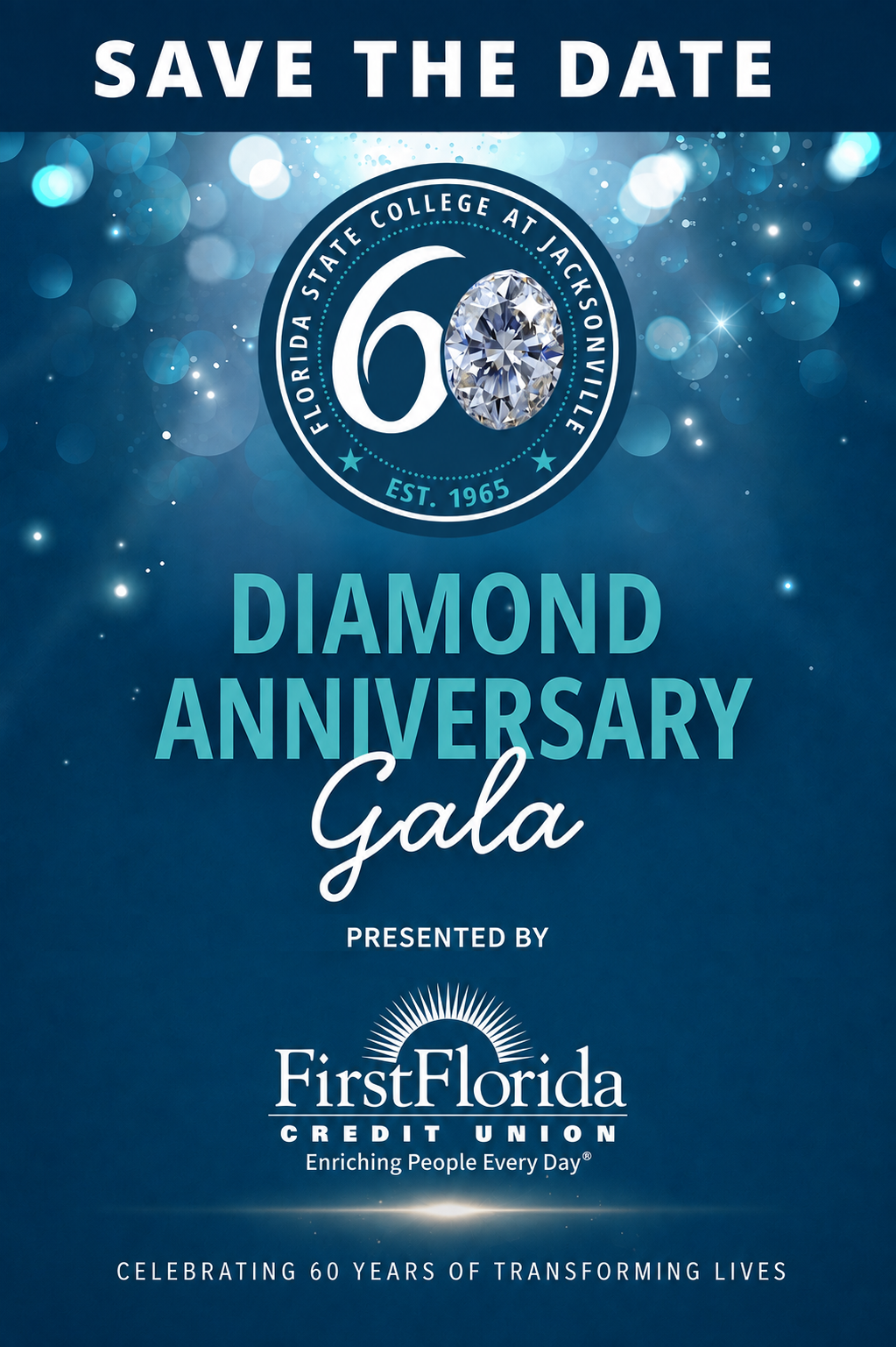 Save the date poster diamond anniversary gala