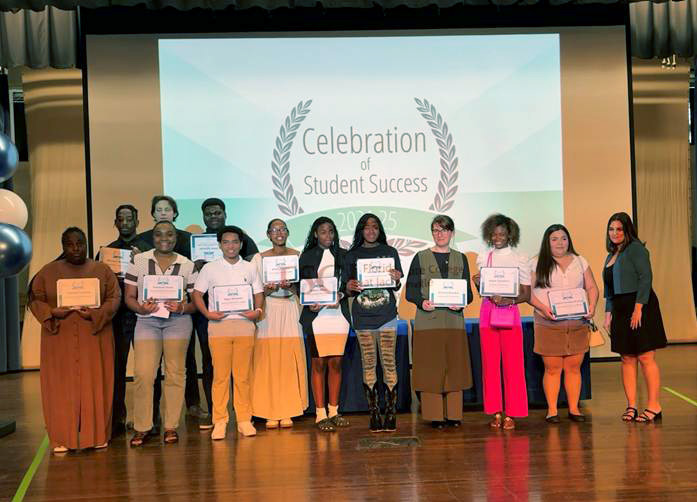 Celebration of Student Success recipients with certificates