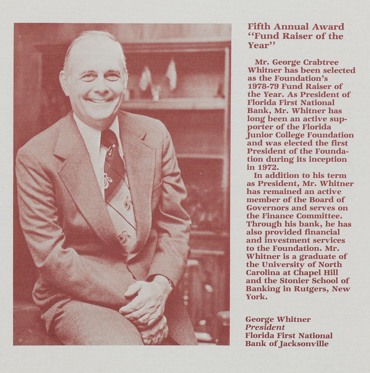 """Photo of George Whitner, circa 1979"""