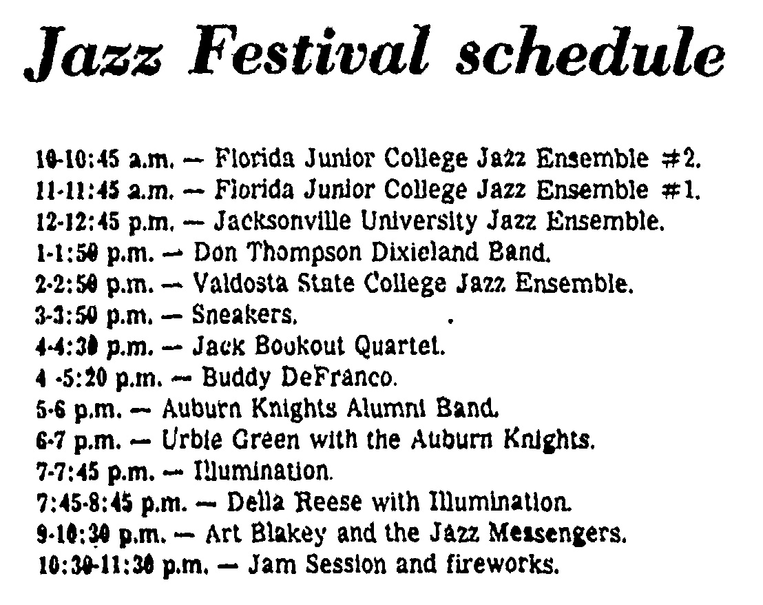Photo of Jazz Festival Schedule