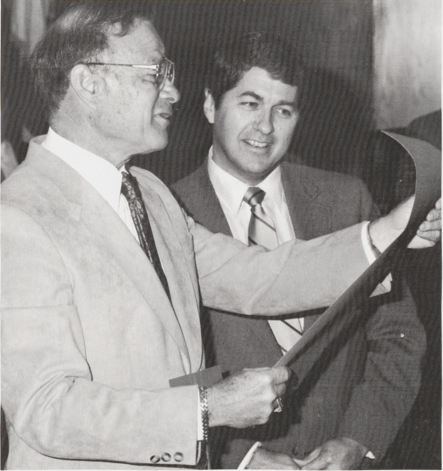 Photo of President Charles Spence (right) with DBOT vice chair Dr. Philip Benjamin