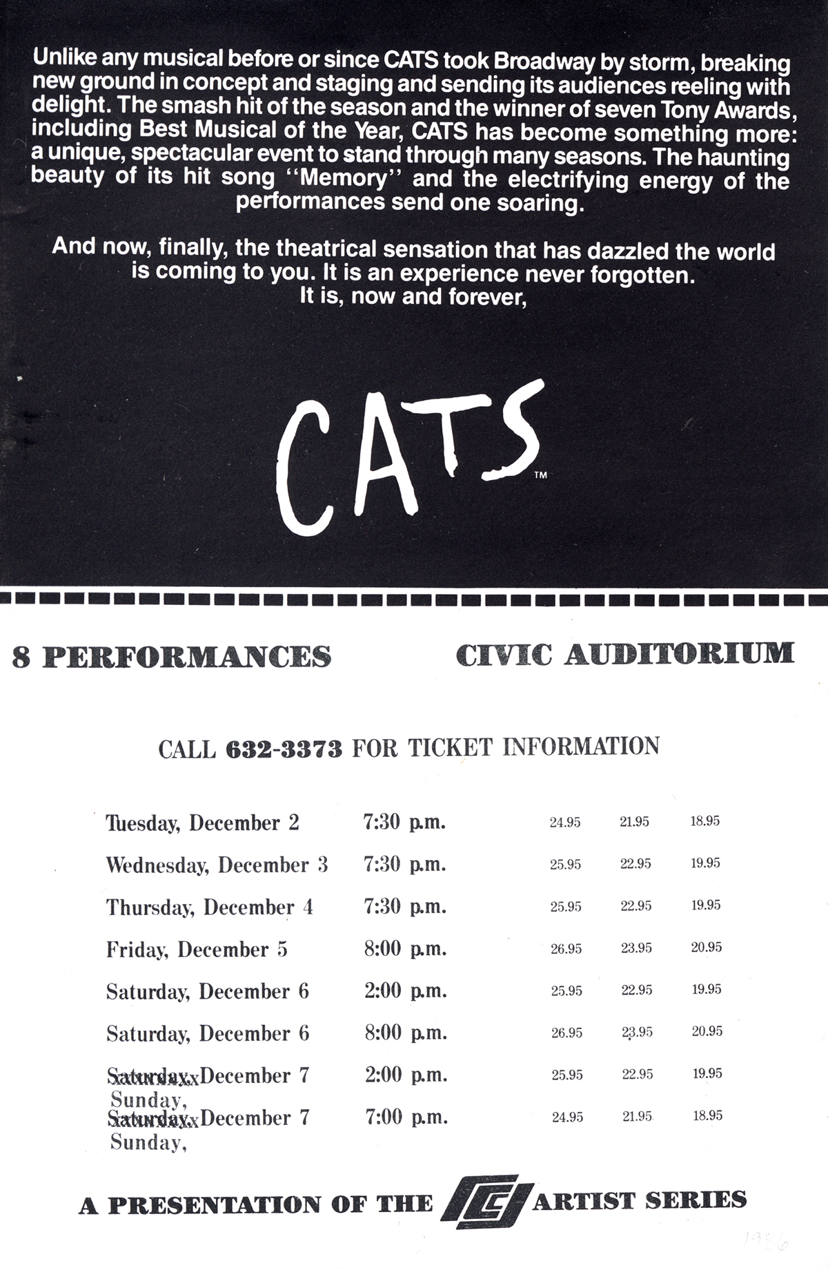 Advertisement for CATS