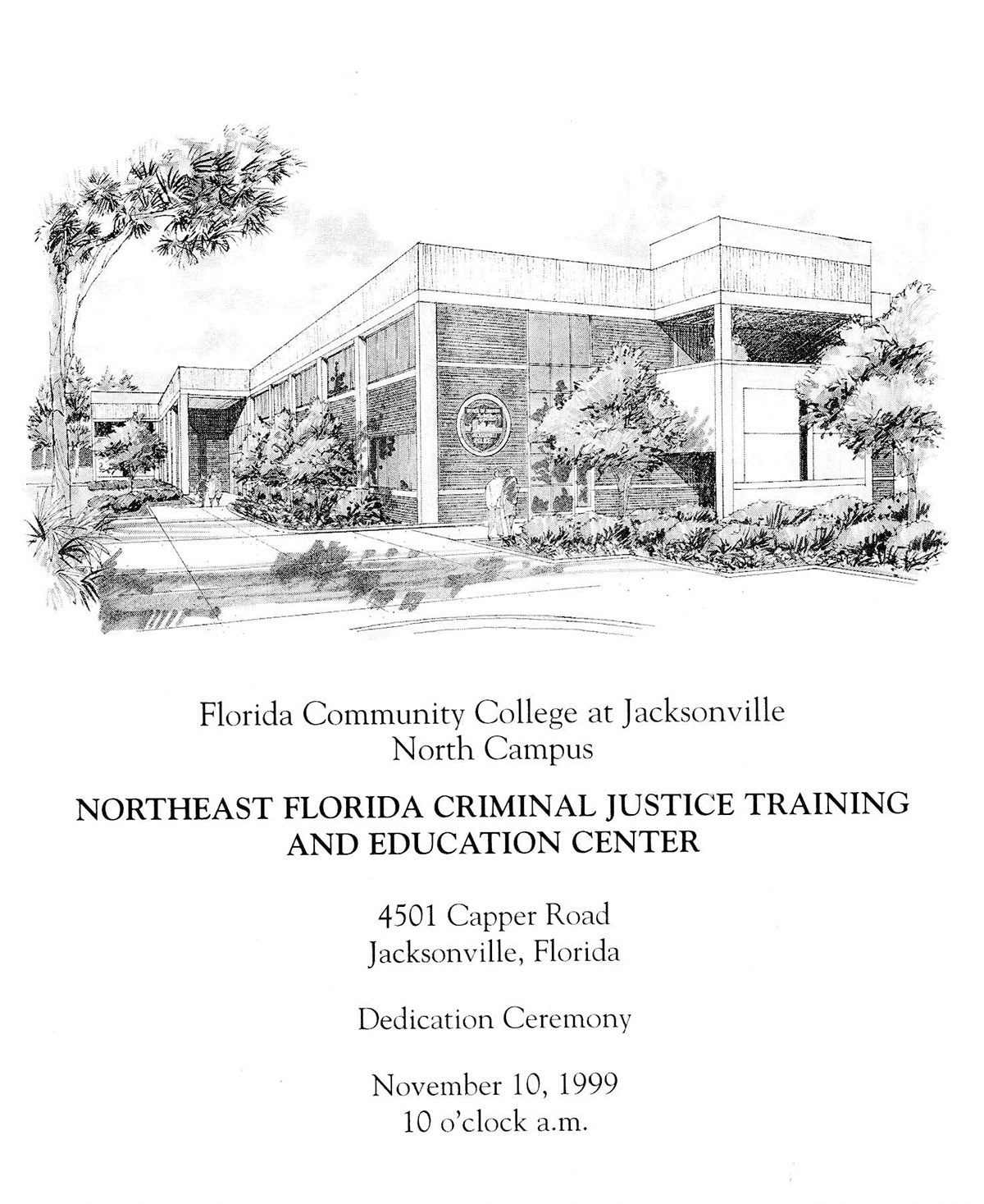 Cover of dedication ceremony program