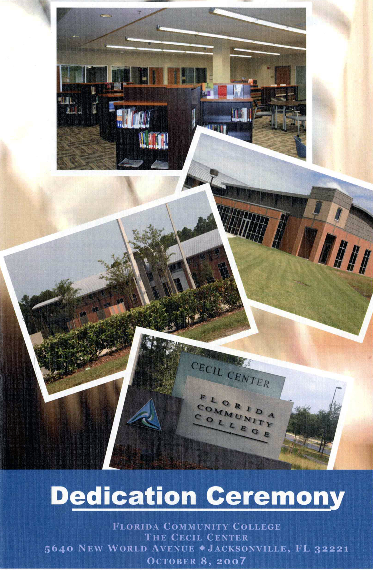 Cover of dedication program for new Cecil Center