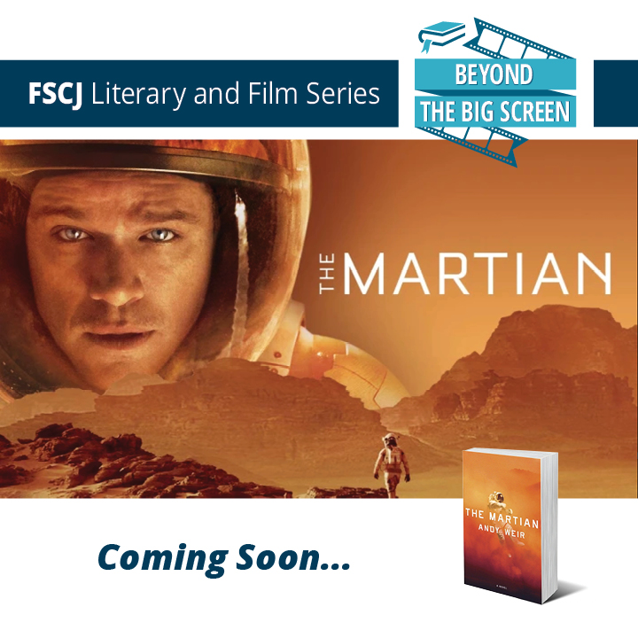 """Advertisement for first Beyond the Big Screen book/film, The Martian."""