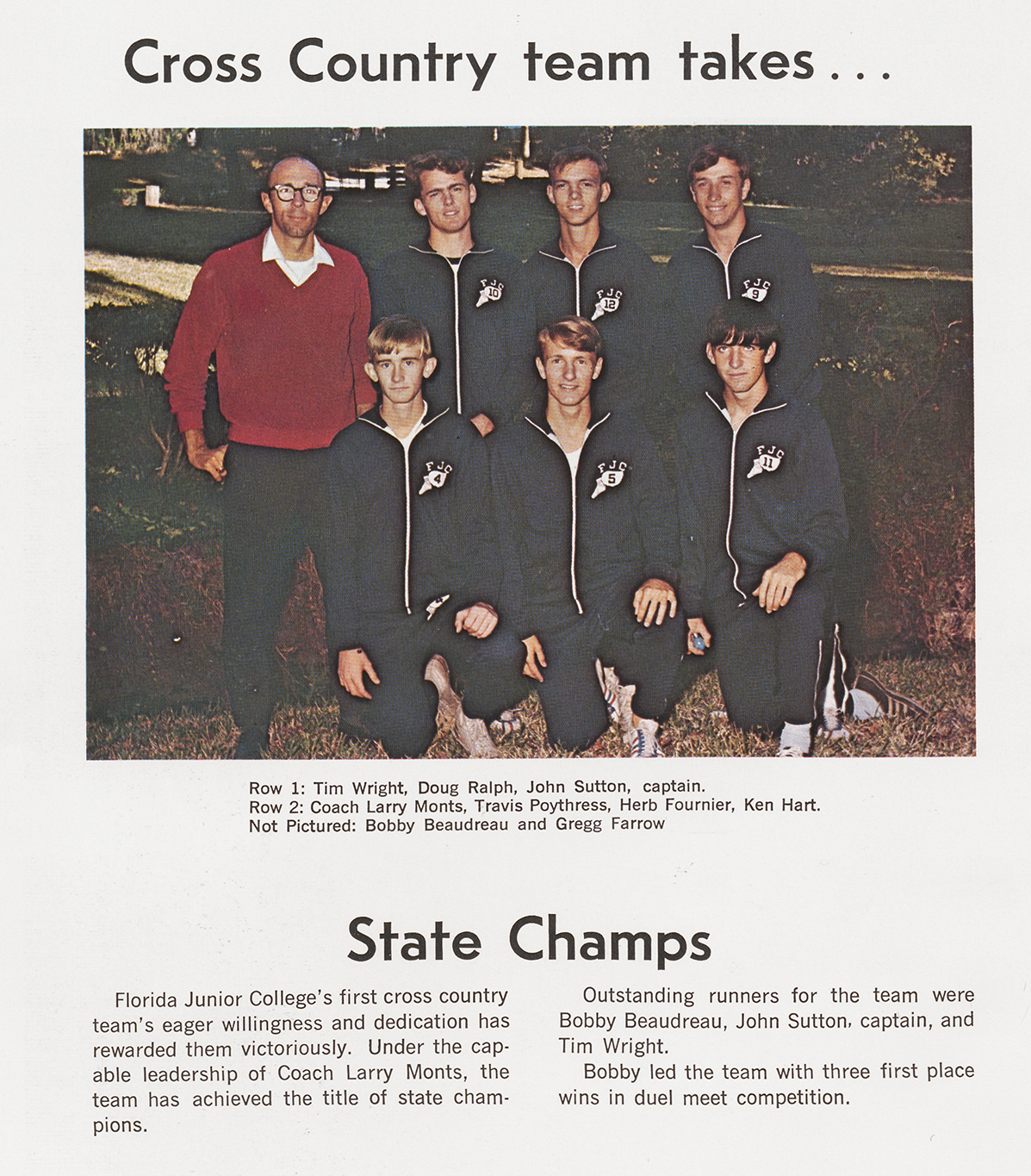 Photos of First Cross Country Team