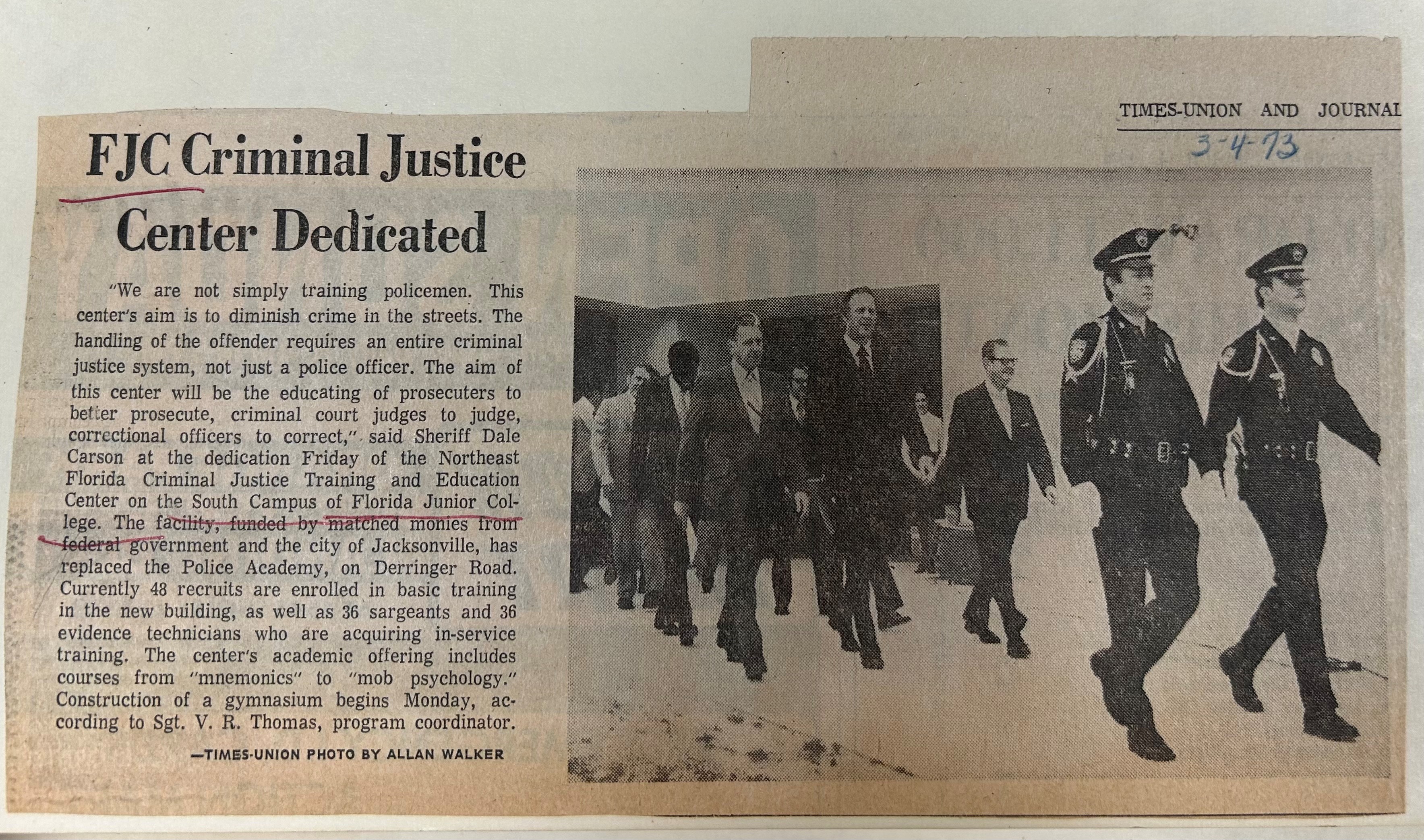 Criminal Justice Dedication Artcle