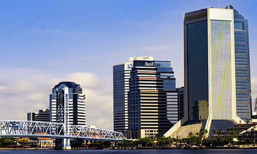 The downtown Jacksonville skyline