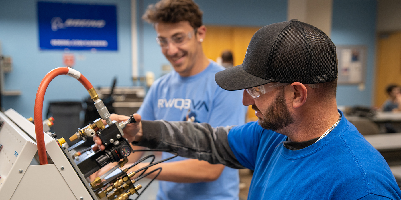 A man working on industrial equipment