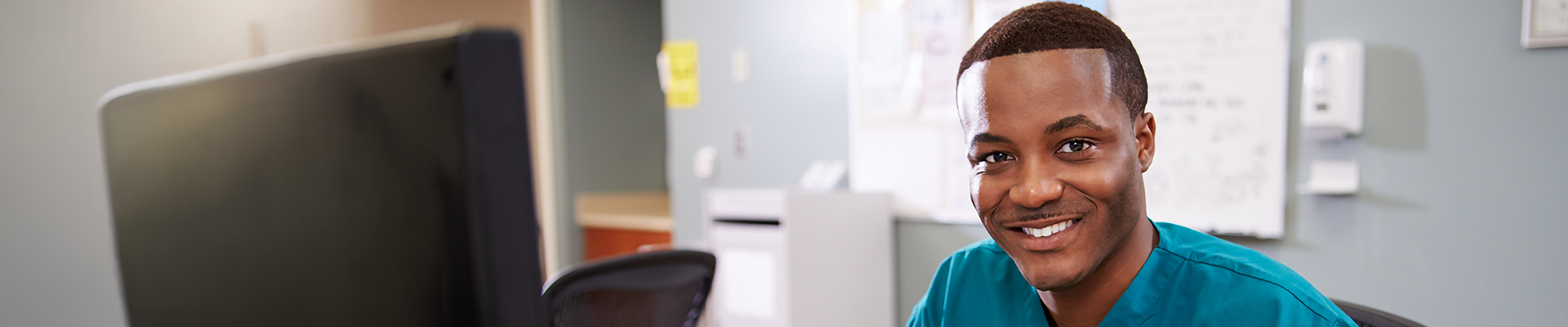 A man in medical scrubs