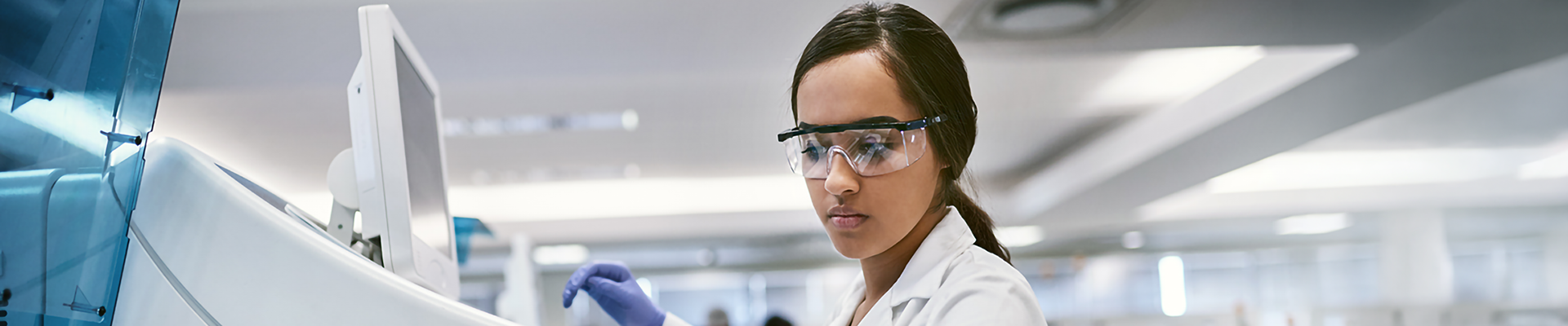 A person in a laboratory environment