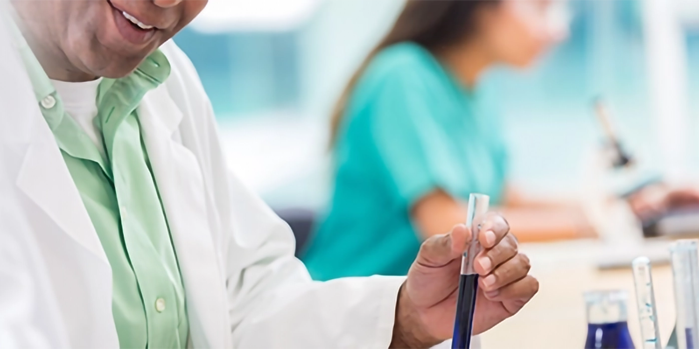 A person in a laboratory environment