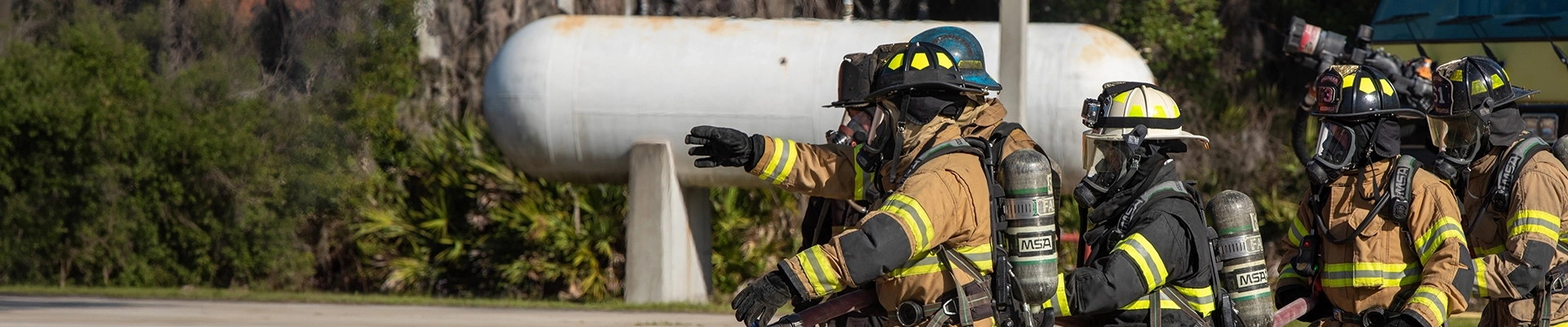A group of Firefighters in full protective gear