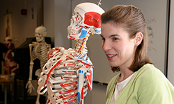 Women next to skeleton