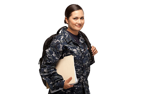 A woman in a US Navy uniform
