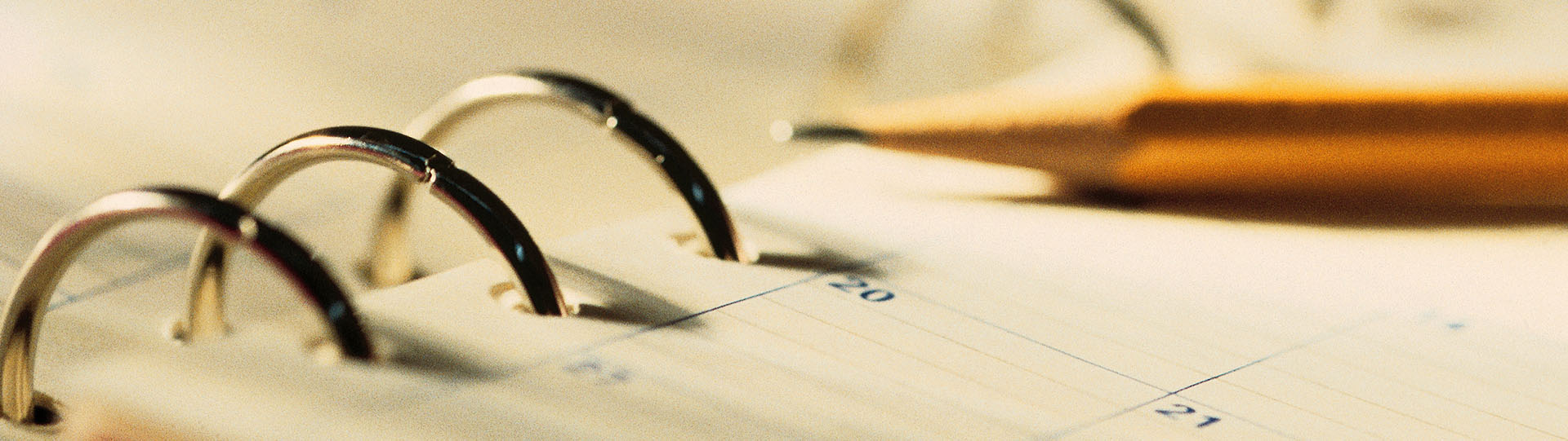 Closeup of a pencil on a notebook